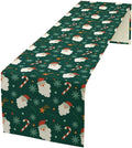 Christmas Table Runner,Seasonal Winter Xmas Holiday Green Table Cloth Kitchen Dining Table Decoration for Home Party Decor 13x90 Inch