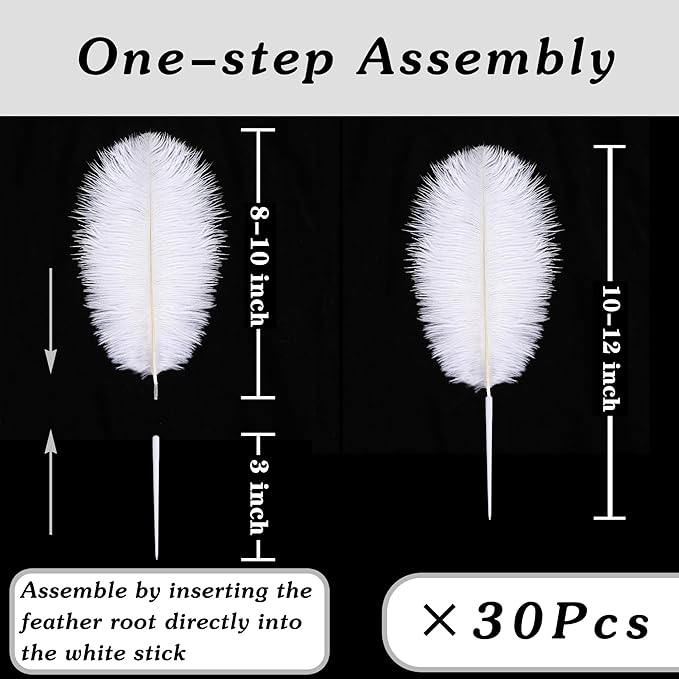 SOGUGOM Turquoise Craft Ostrich Feathers - 30PCS 8-10 inch Ostrich Feathers Kit for Centerpieces, Kindergarten Crafts, Dream Catchers and DIY Projects(Turquoise)