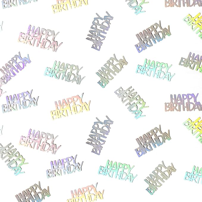 Birthday Confetti Happy Birthday Party Table Decorations Rainbow Silver Paper Table Scatters for Kids/Adult Birthday Anniversary DIY Crafts Party Supplies 100PC