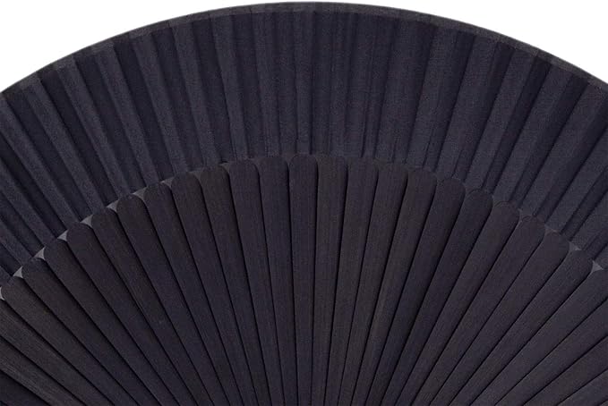 Amajiji 8.27"(21cm) Hand Held Bamboo Silk Folding Fan Hand Fan,Chinese/Japanese Charming Elegant Vintage Retro Style,Women Ladys Girls Best Gifts (Black)
