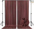 10 x 7 Feet Red Brown Backdrop Curtain for Partie, Background Curtains for Photoshoot, Birthday, Wedding, Halloween, Thanksgiving, Christmas, New Year Party Decorations 5Ft x 7Ft, 2 Panels