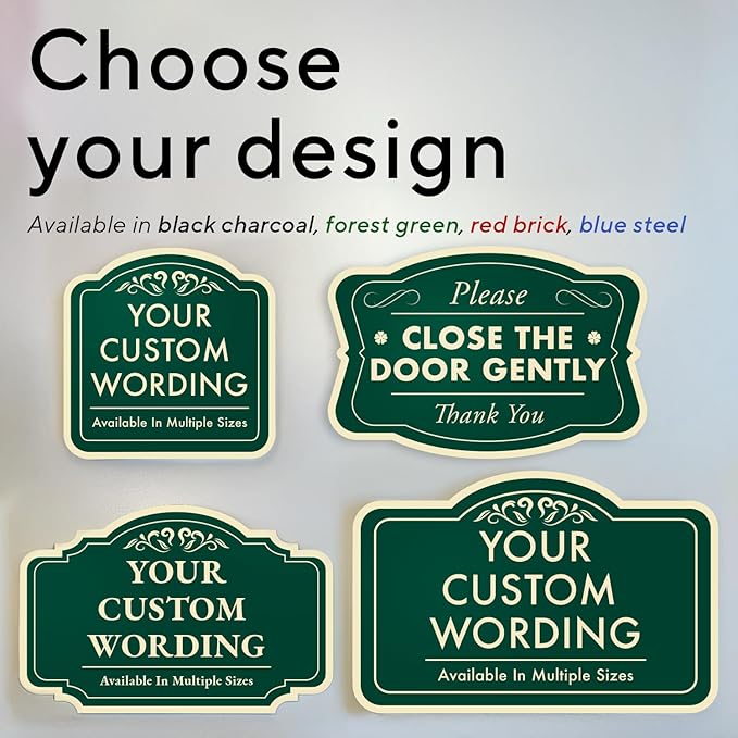 Custom Outdoor Metal Signs - Personalized Aluminum, Driveway Signs - Waterproof USA Made, Forest Green 18x12 In