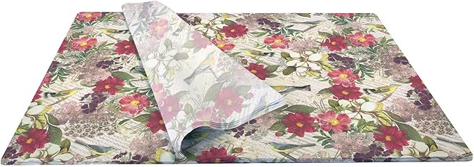 Colors of Rainbow - Botanic - 12 Sheets, 20 inch X 29 inch - Italian Print Tissue Paper for Decoupage Gift Basket Gift Bag Party Crafts (Botanic)