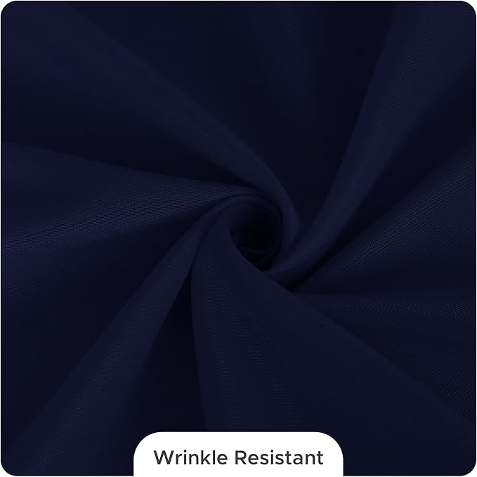 Fitable 8 Pack Round Tablecloths: Stain Resistant Wrinkle Free Circle Table Clothes, Washable Reusable Polyester Table Covers for Wedding Party Birthday Banquet Reception(Navy, 84 Inch)