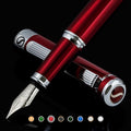 Scriveiner Deep Crimson Red Fountain Pen - Stunning Luxury Pen with Chrome Finish, Schmidt Nib (Fine), Best Pen Gift Set for Men & Women, Professional, Executive, Office, Nice Pens