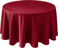 Biscaynebay Textured Fabric Christmas Round Table Cloth 90", Red Water Resistant Spill Proof Folding Table Covers for Dining, Kitchen, Wedding & Parties Machine Washable