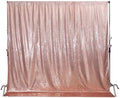 SquarePie Sequin Backdrop Non-Transparent Background Sparkly Curtain for Wedding Party 10FT x 10FT Rose Gold