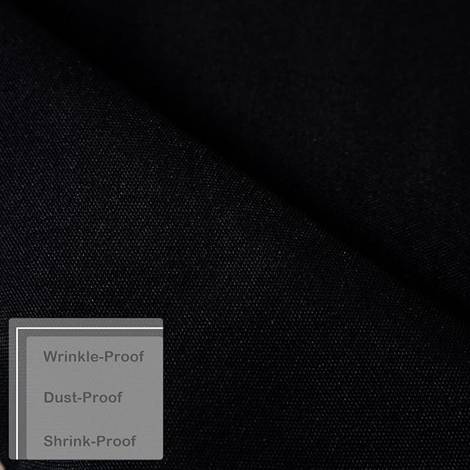 Square Black Tablecloth 43 x 43 Inch Polyester Fabric Washable Table Cloth Decorative Wrinkle Resistant Solid Color Table Cover for Kitchen Dinning Party Wedding Camping