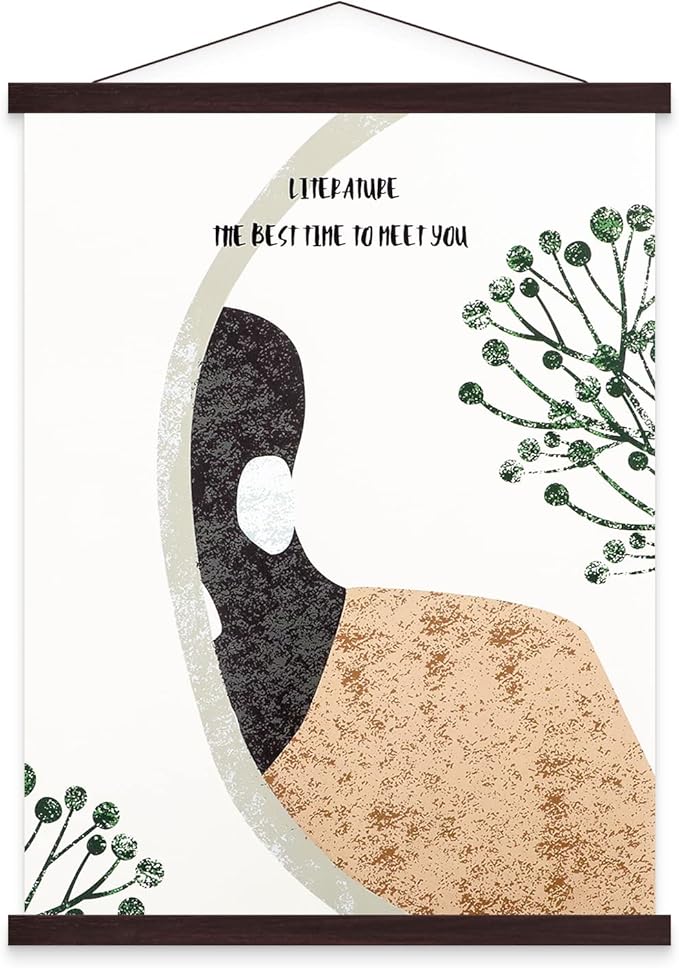 23x34 23x33 23x32 Poster Frame, Magnetic Light Wood Wooden Frame Hanger for Photo Picutre Canvas Artwork Art Print Wall Hanging (1 Pack, 23", Walnut)
