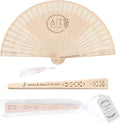 10 PCS Custom Fans Personalized Folding Fans for Line Dancing Wooden Hand Fan Wedding Favors Bulk Fans for Guests Party Event Use (Style06)