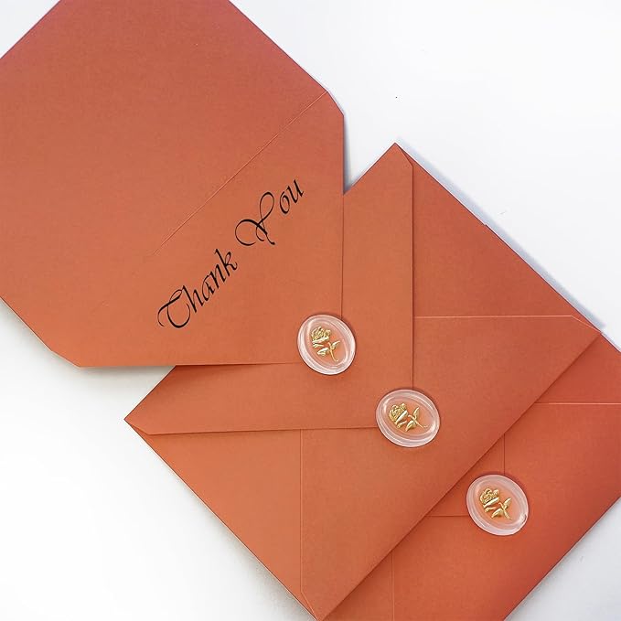 50 Pack 5x7 Envelopes Letter Size, Orange A7 Envelopes Self Seal for Wedding Invitation, Envelope 5.4x7.6 for Greeting Cards, Photos, Baby Shower, Graduation, Thank You Cards, Announcements