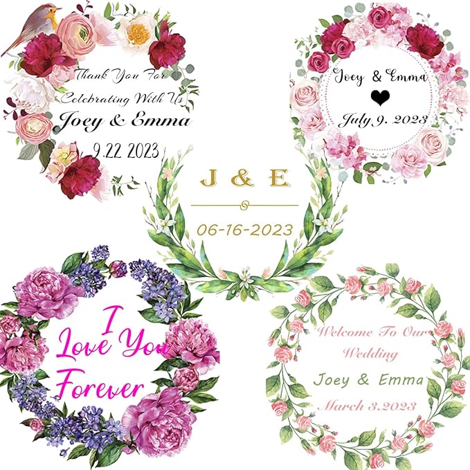 100 Pack Custom Stickers Personalized Labels for Business Logo Customized Vinyl Wedding Favors Birthday Baby Bridal Shower Make Your Own Decals