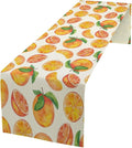Watercolor Fruit Botanical Print Table Runner Spring Summer Orange Lemon Dinner Runner for Farmhouse Party Holiday Home Kitchen Dining Table Decor 13x108