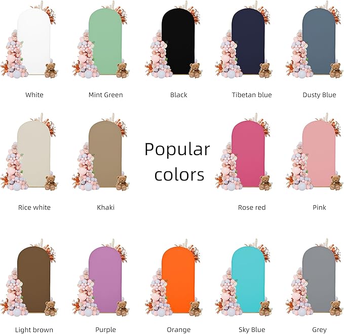 7.2FT Wedding Arch Covers Arch Backdrop Cover Arch Stand Covers Set Arch Cover Spandex Fabric Stretchy Backdrop for Wedding Birthday Party Decoration Baby Shower (Khaki)