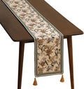 ISAENNE Designer Vintage Beige Linen Table Runner 102 Inches Long,Elegant Floral and Bird Pattern Decor Table Runners for Dining Tables,Thanksgiving,Christmas,Banquet,Party,12"*102"-Murad A