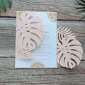 MillaSaw Flower Laser Cut Invitations Pink Plame Invitation Jacket With Envelope, for Wedding Anniversary Birthday Cards Holiday Party Decoration (soft pink)