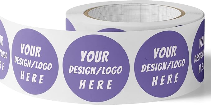 150 Custom Circle/Square BOPP Roll Labels- Personalized Stickers for Business Logo, Party, Wedding Favor, Baby Shower-Any Design Text + Image, Matte/Gloss Finish (1.5 Inch Square)