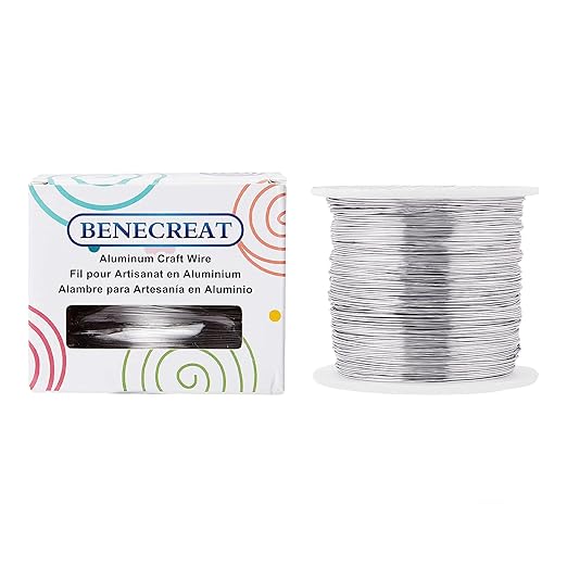 BENECREAT 22 Gauge Silver Aluminum Wire 850FT Decor Jewelry Craft Wire Beading Floral Aluminum Craft Wire for Gem Wrapping, Model Jewelry Making