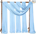 4 Panels Wedding Arch Draping Fabric 28" x 20Ft Chiffon Wedding Arch Drapes Chiffon Fabric Drape Sheer Backdrop Curtain for Weddings Party Ceremony Birthday Reception Backdrop Ceiling Décor(Baby Blue)
