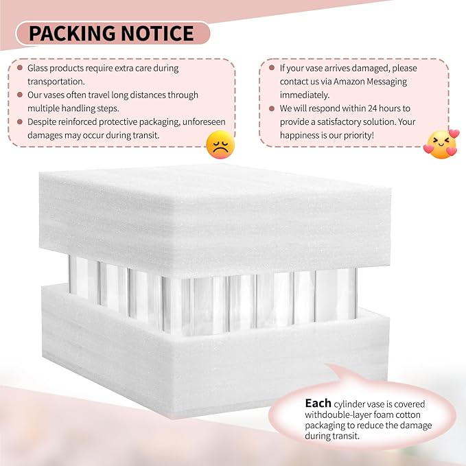 12Pack Glass Cylinder Vases for Centerpieces - 6 Inch Tall Flower Vase for Wedding Decorations, Floating Candle Holder Vase Bulk,Glass Hurricane Candle Holders for Table Shelf, Party, Home Decor
