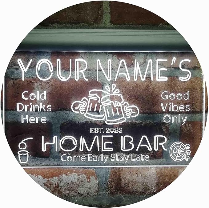 ADVPRO Personalized Your Name Custom Home Bar Beer Established Year Single Color LED Neon Sign 16 x 12 Inches st4s43-p11-tm-w