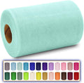 Aqua Blue Tulle Fabric Roll 6 Inch X 300 FT (100 Yards) Matte Tulle Ribbon Netting Mesh Spool for DIY Tutu Skirt Wedding Bow Gift Wrapping Baby Shower Christmas Party Halloween Decorations