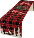 Christmas Table Runner, Red Winter Xmas Holiday Table Cloth Kitchen Dining Table Decoration for Home Party Decor 13x108 Inch