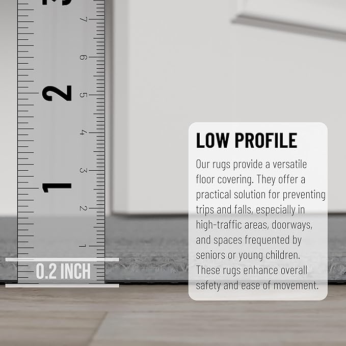 Ottomanson 2' x 8' Hallway Runner with Scraper Pile - Extra Durable Non-Slip Rug Mat for Indoor & Outdoor Use - Ideal for Kitchen, Entryway, Patio & Garage - High-Traffic Carpet, Gray