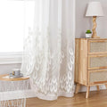 VISIONTEX White Sheer Voile Curtains, Decorative White Embossed Drip Rod Pocket Window Drapes for Home Kitchen, Living Room and Bedroom 54 x 95 Inch, Set of 2 Curtain Panels
