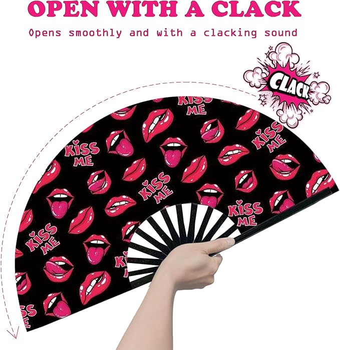 Boots on The Ground Fan, Large Folding Hand Fan for Women and Men, Popping Fans for Line Dancing for Raves, EDM, Dance Party, and Home Decoration
