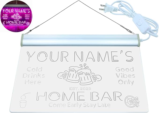 ADVPRO Personalized Your Name Custom Home Bar Beer Established Year Single Color LED Neon Sign 12 x 8.5 Inches st4s32-p11-tm-p
