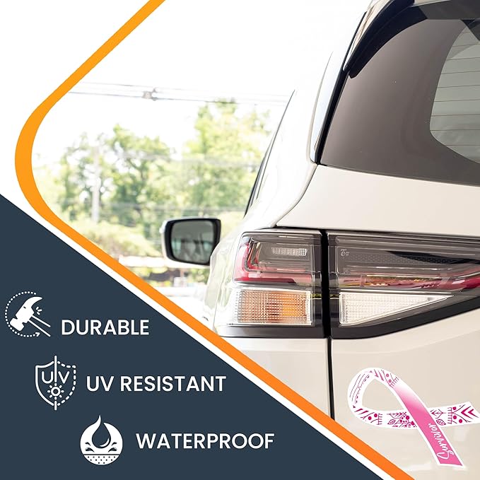 Magnet Me Up Breast Cancer Awareness Pink Mandala Survivor Ribbon Magnet Decal, 3.5x7 Inches, Automotive Magnet for Car Truck SUV, Celebration of Strength, Admiring Survivors, Crafted in USA
