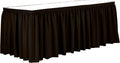 Ultimate Textile Pleat Polyester Fabric Table Skirt - Machine Washable Flame Resistant with Clips for Events, Weddings & Trade Shows, Cut & Sewn in Paterson, NJ - Chocolate, 21' Shirred Pleat