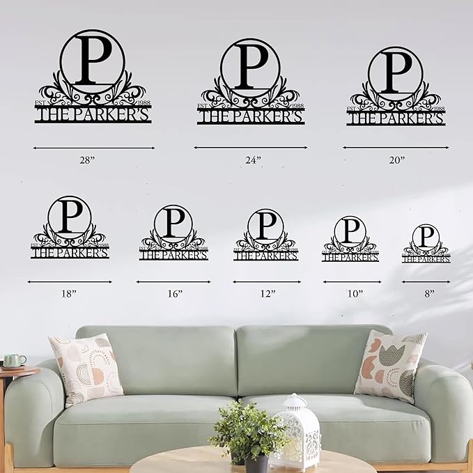 Custom Metal Signs Outdoor, Personalized Name Sign, Family Last Name Signs For Outside Home Decor, Monogram Outdoor Metal Sign Wall Art, Customized Wedding Housewarming Christmas Gifts