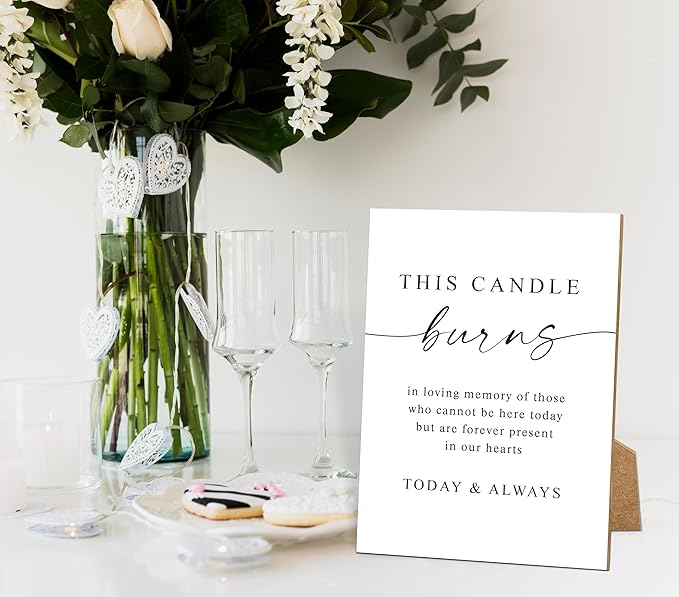 Funeral Sign, 8x11 White Minimalist Style Loss of Loved One Memorial Sign, In Loving Memory Sign, Funeral Decorations, Wedding Table Decor, Memorial Gifts For Loss of Loved One, Bereavement Gifts -11