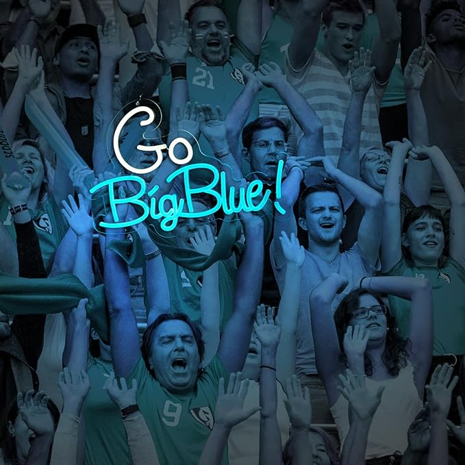 Go big blue neon sign University Slogan neon sign for wall decor Kids Room Decor Bar Game Room Man Cave Gift