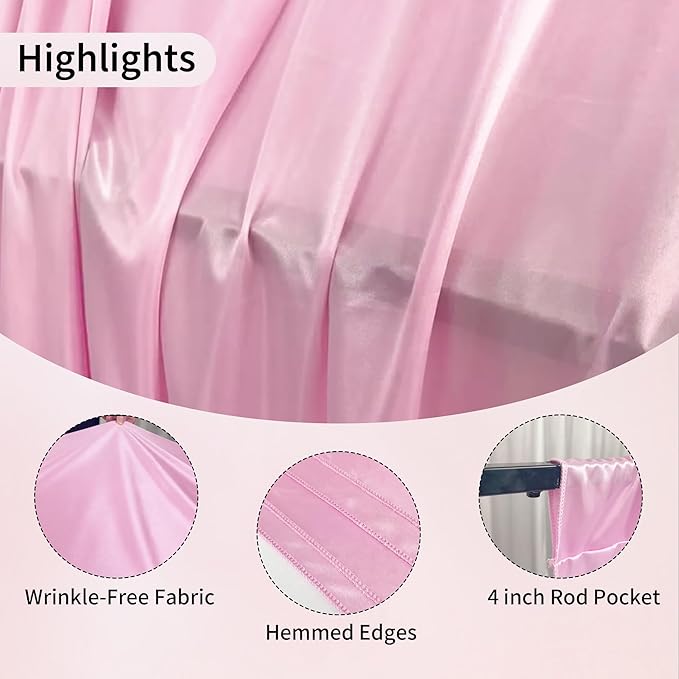 20x10ft Backdrop Curtains for Parties, 4 Panels 5x10ft Curtains Photography Drapes Rod Pocket Curtain Backdrop for Birthday Wedding Baby Shower Home Decor