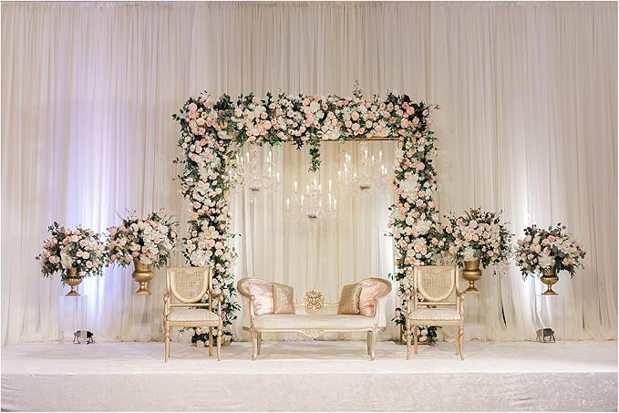 White Backdrop Curtains Wedding Background Drapes White Drapes for Backdrop Decoration Photography Video Studio Props 10x12FT TAYHQ001