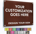 Custom Metal Signs, Personalized Aluminum, Customized Safety, Business Signs, Waterproof Outdoor, White Aluminum (Brown, 30x24 In)