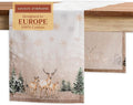 Maison d' Hermine Table Runner 100% Cotton Single Layer Table Runners 108 inches Long for Thanksgiving Christmas Decorations Home Kitchen Dining Party Wedding (Deer in The Woods, 14.5" x 108")