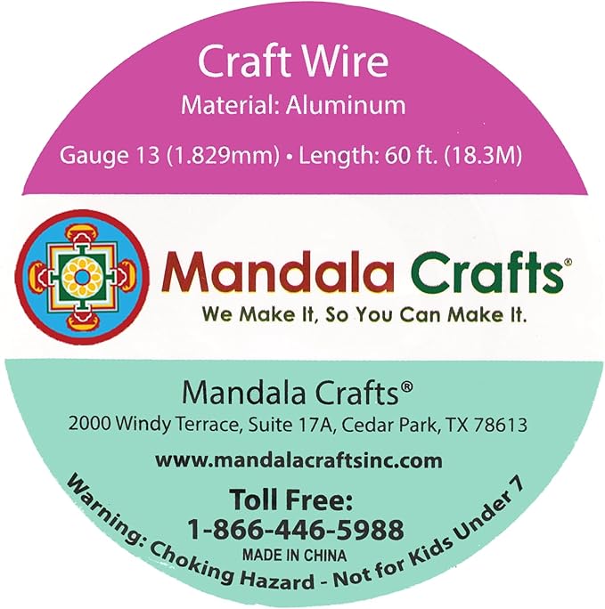 Mandala Crafts 13 Gauge Anodized Aluminum Craft Wire for Jewelry Making - 60 FT Colored Flexible Light Brown Wire - Bendable for Bonsai Armature Crafting Sculpting