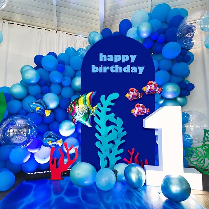 LEBENGURU Upgraded 7.2FT Wedding Arch Cover, Royal Blue Spandex Fitted Arch Backdrop Cover, Round Top Chiara Stand Covers for Birthday Party Baby Shower Banquet Balloon Décor