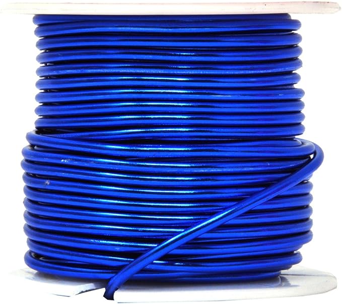 Mandala Crafts 12 Gauge Anodized Aluminum Craft Wire for Jewelry Making - 276 FT Colored Flexible Silver Copper True Blue Brown Red Kelly Green Wire - Bendable for Bonsai Armature Crafting Sculpting