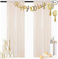 ShinyBeauty Ivory Sequin Backdrop 2pcs 4x7ft | Sparkle Photo Background for Weddings, Parties, Events | Elegant Shimmer Curtains Panels | Perfect for Birthday Celebrations