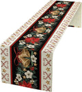 Christmas Table Runner, Xmas Holiday Seasonal Winter Table Cloth Kitchen Dining Table Decoration for Home Party Decor 13x36 Inch