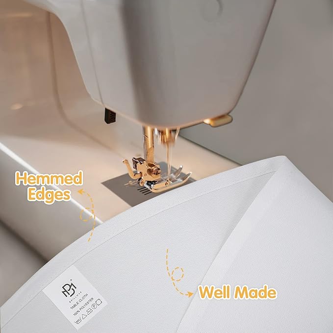 BRILLMAX 10 Pack White Round Tablecloths 90 Inch - Circle Bulk Linen Polyester Fabric Washable Table Cloth Cover for Wedding Reception Banquet Birthday Party Buffet Restaurant