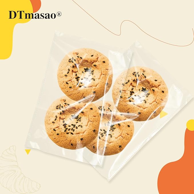 Self Sealing Cellophane Bags,6x9 Inches 50 Pcs Clear Cookie Bags Resealable Cellophane Bag for Packaging Gifts,Cookies,Favors,Products,Candy