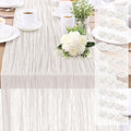 Cheesecloth Table Runner 10FT (35x120 Inch) - 10 Pack White Boho Gauze Fabric Cheese Cloth Table Runner Rustic Sheer Table Runners Cheesecloth for Wedding, Bridal Shower, Birthday Party Decor