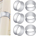 12 Pcs Stainless Steel Bead Side Napkin Rings Delicate Serviette Buckles (Silver)