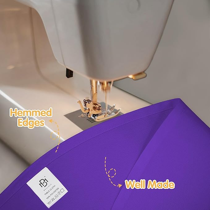 BRILLMAX 6 Pack Purple Round Tablecloths 90 Inch - Circle Bulk Linen Polyester Fabric Washable Table Cloth Cover for Wedding Reception Banquet Birthday Party Buffet Restaurant